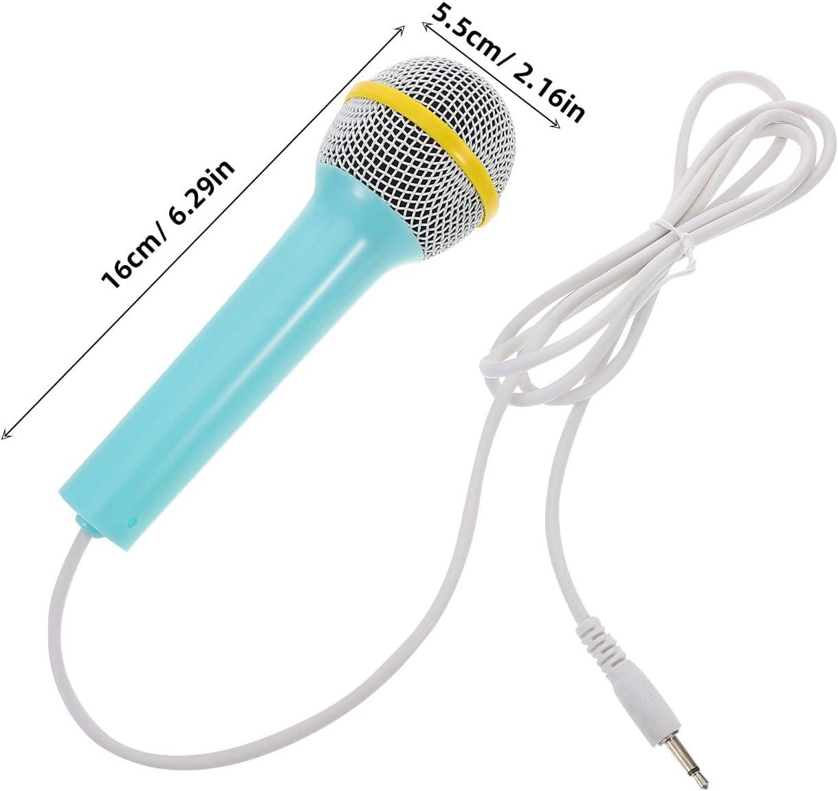 imageMicrophone Jouet Microphone amplificateur 35 mm pour Enfants Micro Jouet Portable avec Prise Jack pour Le Chant lducation prcoce et Les runions de FamilleSkyblue