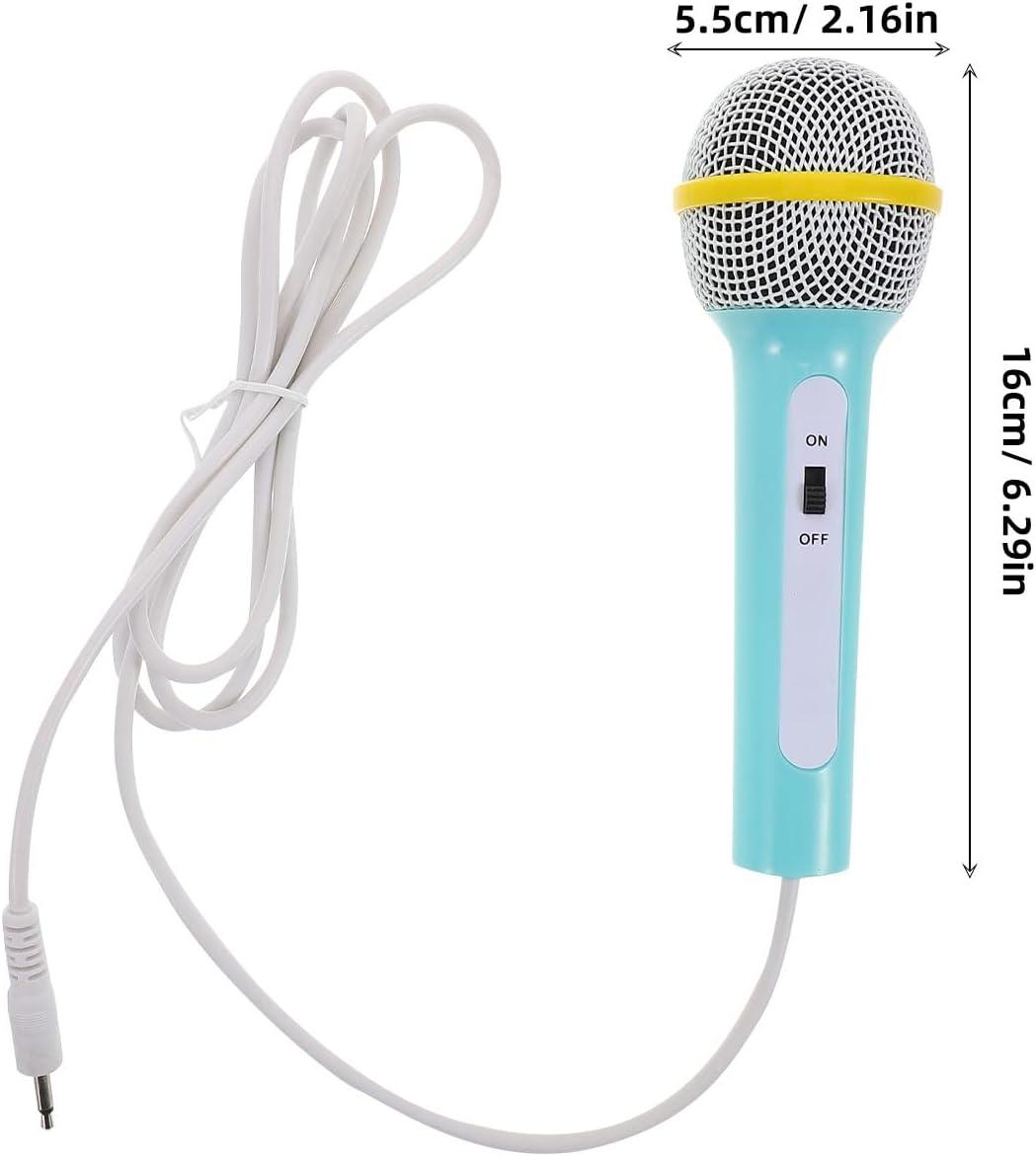 imageMicrophone Jouet Microphone amplificateur 35 mm pour Enfants Micro Jouet Portable avec Prise Jack pour Le Chant lducation prcoce et Les runions de FamilleSkyblue