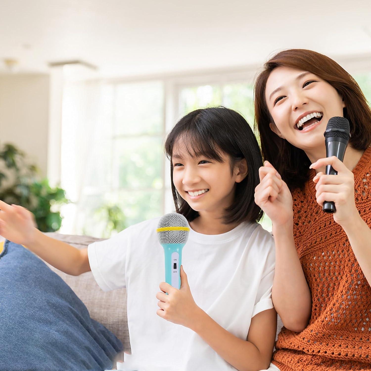 imageMicrophone Jouet Microphone amplificateur 35 mm pour Enfants Micro Jouet Portable avec Prise Jack pour Le Chant lducation prcoce et Les runions de FamilleSkyblue