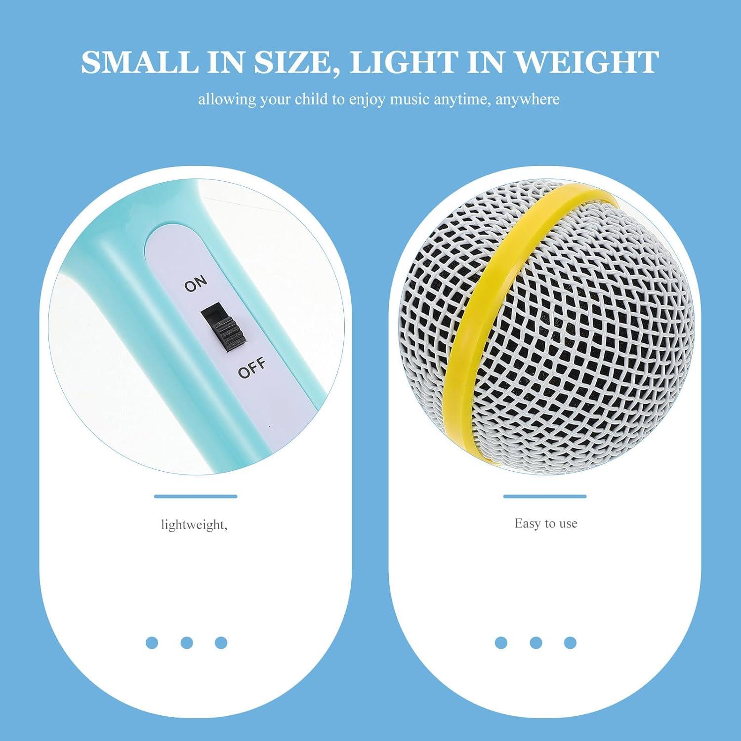 imageMicrophone Jouet Microphone amplificateur 35 mm pour Enfants Micro Jouet Portable avec Prise Jack pour Le Chant lducation prcoce et Les runions de FamilleSkyblue