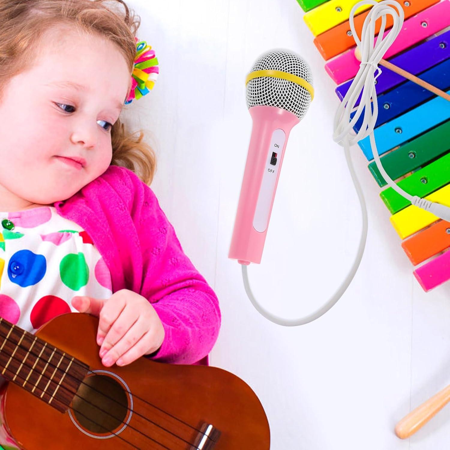 imageMicrophone Jouet Microphone amplificateur 35 mm pour Enfants Micro Jouet Portable avec Prise Jack pour Le Chant lducation prcoce et Les runions de FamilleSkyblue