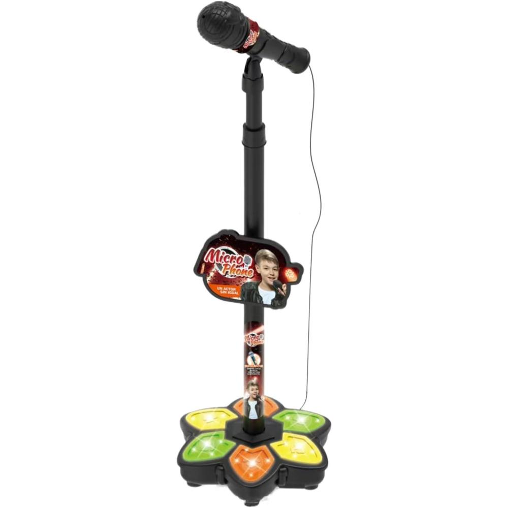 imagePied De Microphone pour Enfant Machine De Karaok avec Support Microphone Debout pour Enfant Jouet De Chant Musical Cadeau danniversaire pour Garons Filles 21x100cmNoir