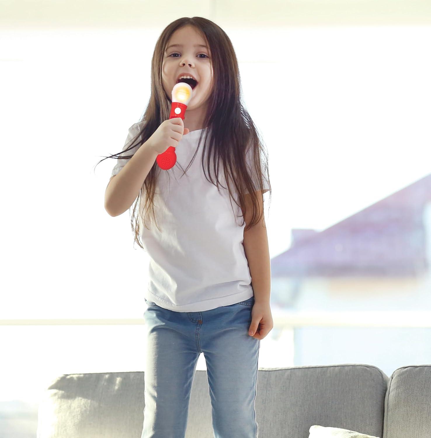 imageLexibook Miraculous Ladybug Chat Noir Microphone Lumineux pour Enfant Jeu Musical HautParleur intgr Effets Lumineux mlodies de dmonstration incluses Rouge MIC80MI