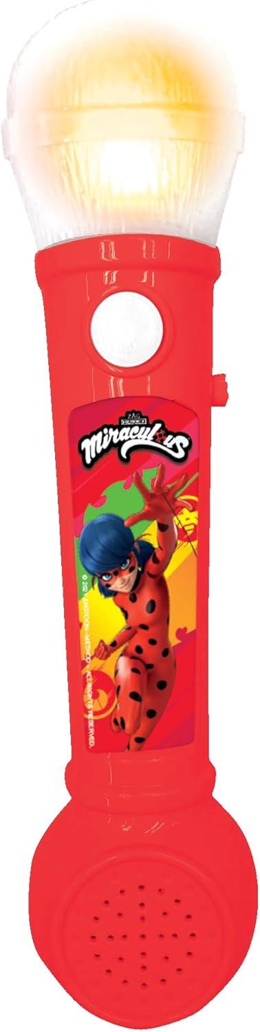 imageLexibook Miraculous Ladybug Chat Noir Microphone Lumineux pour Enfant Jeu Musical HautParleur intgr Effets Lumineux mlodies de dmonstration incluses Rouge MIC80MI