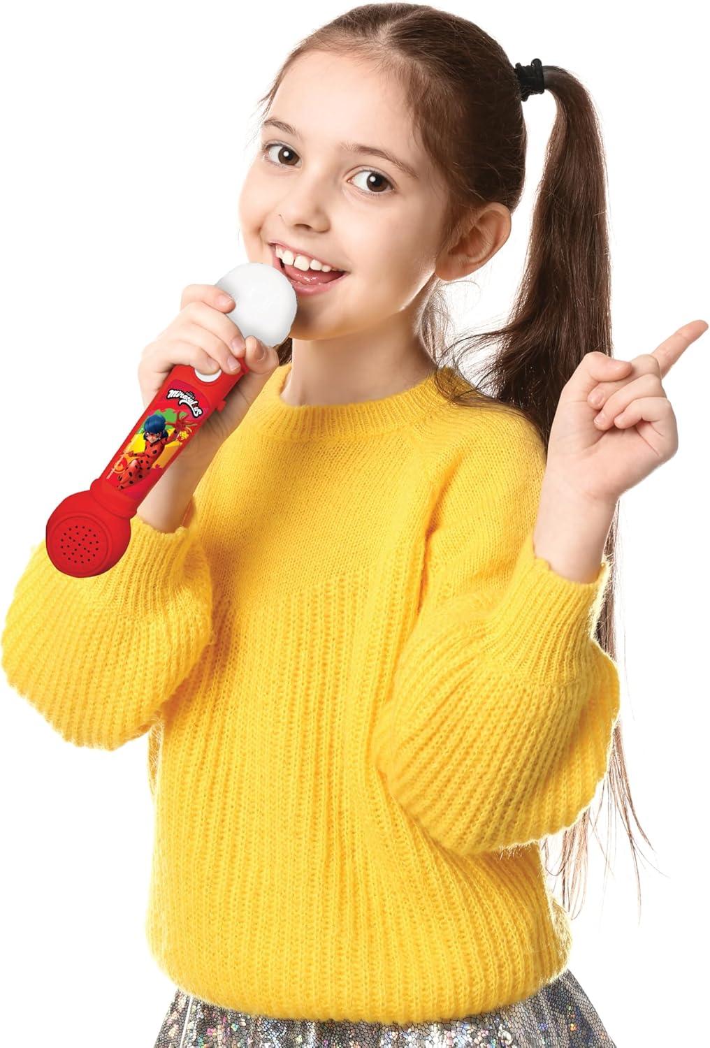imageLexibook Miraculous Ladybug Chat Noir Microphone Lumineux pour Enfant Jeu Musical HautParleur intgr Effets Lumineux mlodies de dmonstration incluses Rouge MIC80MI