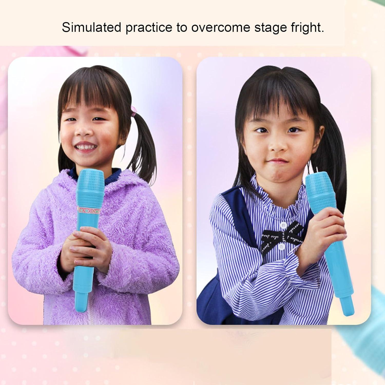 imageVBESTLIFE Jouet de Microphone Accessoire de Microphone en Plastique pour la Pratique de la Parole et du Chant avec Poigne Lisse pour Scne de Fte danniversaire Cosplay GreenBleu
