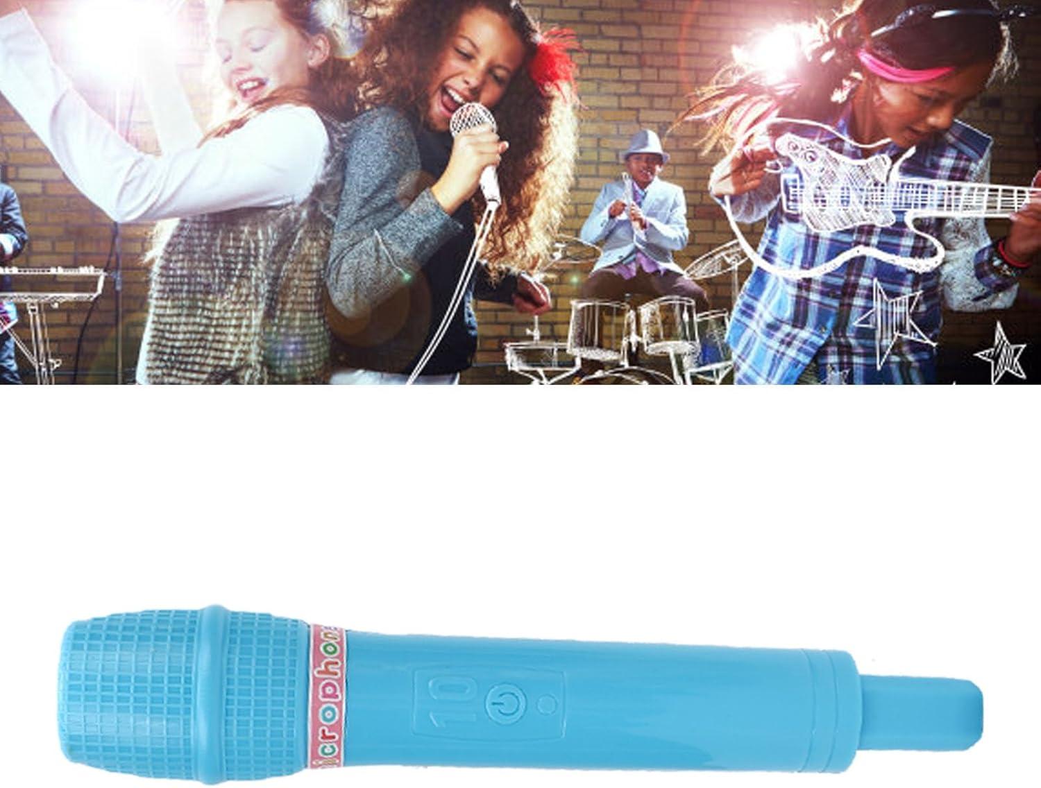 imageVBESTLIFE Jouet de Microphone Accessoire de Microphone en Plastique pour la Pratique de la Parole et du Chant avec Poigne Lisse pour Scne de Fte danniversaire Cosplay GreenBleu
