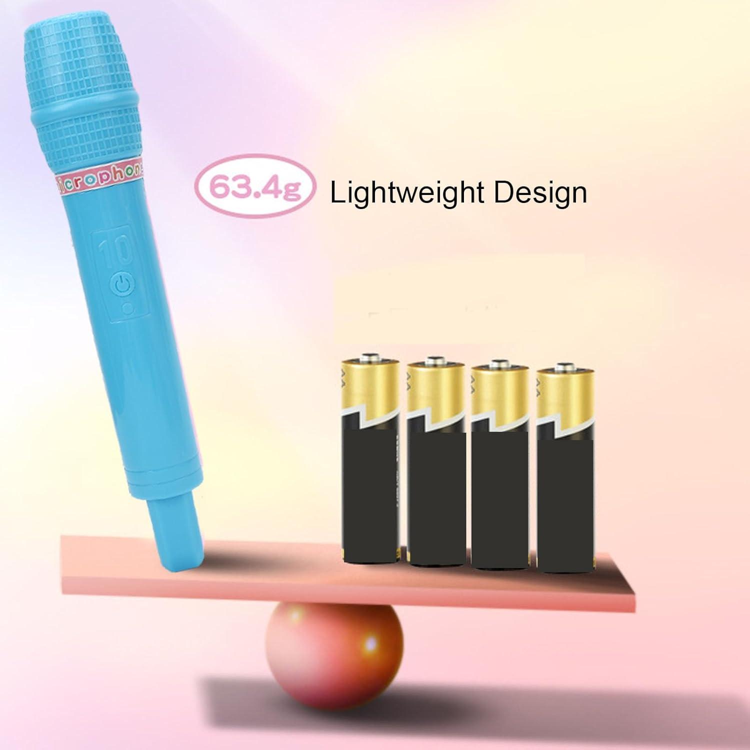 imageVBESTLIFE Jouet de Microphone Accessoire de Microphone en Plastique pour la Pratique de la Parole et du Chant avec Poigne Lisse pour Scne de Fte danniversaire Cosplay GreenBleu
