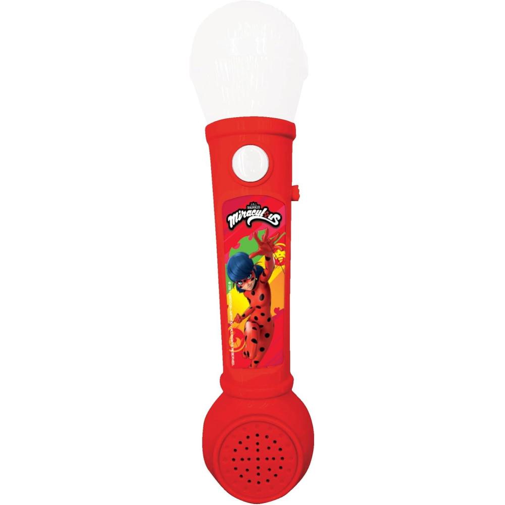 imageLexibook Miraculous Ladybug Chat Noir Microphone Lumineux pour Enfant Jeu Musical HautParleur intgr Effets Lumineux mlodies de dmonstration incluses Rouge MIC80MI
