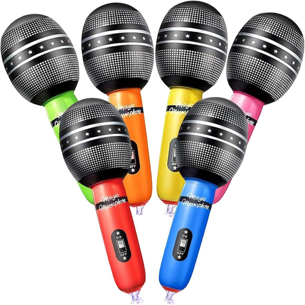 imageMicrophones GonflablesKaraoke Microphone GonflableAccessoires de Fte de Microphone GonflableJouets Gonflables pour Dcorations de Fte des Annes 80 et 90
