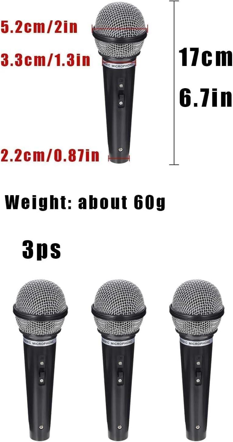 image3 pices Microphone en PlastiqueFaux Accessoires de MicrophoneMicrophoneJouetPlastiqueFauxMicrophoneJouet Simuler NoirFauxMicrophoneJouet Simulerpour scne de karaokfteSpectacleetc