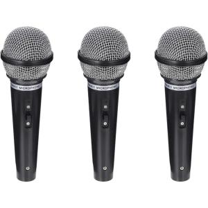 3 pièces Microphone en Plastique,Faux Accessoires de Microphone,MicrophoneJouetPlastique,FauxMicrophoneJouet Simuler Noir,FauxMicrophoneJouet Simuler,pour scène de karaoké,fête,Spectacle,etc.