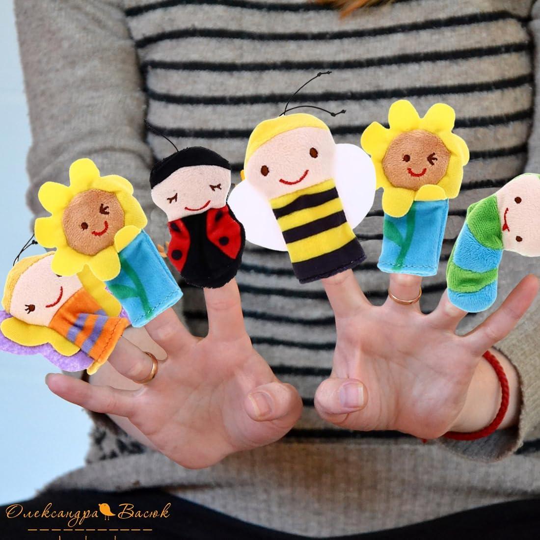 image:image5 Sets Marionnettes Doigt Animaux Mignon Peluche Poupe Doigt Animal
