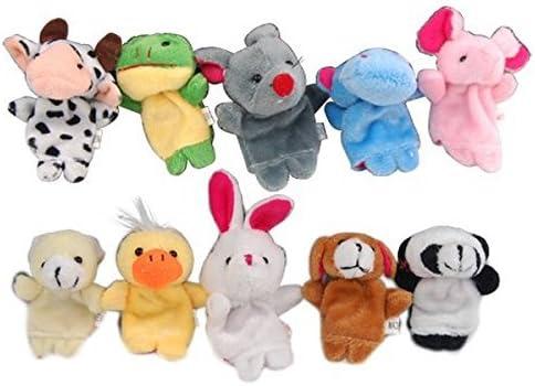 image:imageEnsemble de 10 Marionnettes Doigt Puppets Animaux de Peluche pour Enfants Bb
