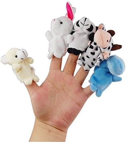 image:imageEnsemble de 10 Marionnettes Doigt Puppets Animaux de Peluche pour Enfants Bb