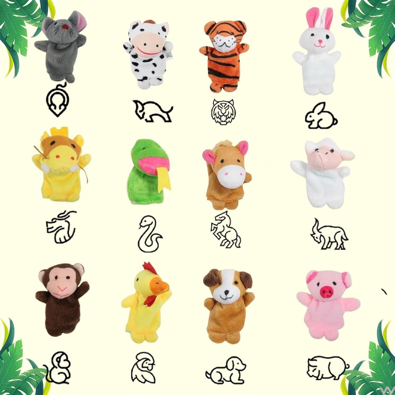 image:imageMarionnettes MainMini PelucheMarionnettes DoigtsEnsemble de Jouets en Peluche Doigts pour Enfants Jouets de Doigt Mignons Cadeaux danniversaire et de fte de Nol12 pices