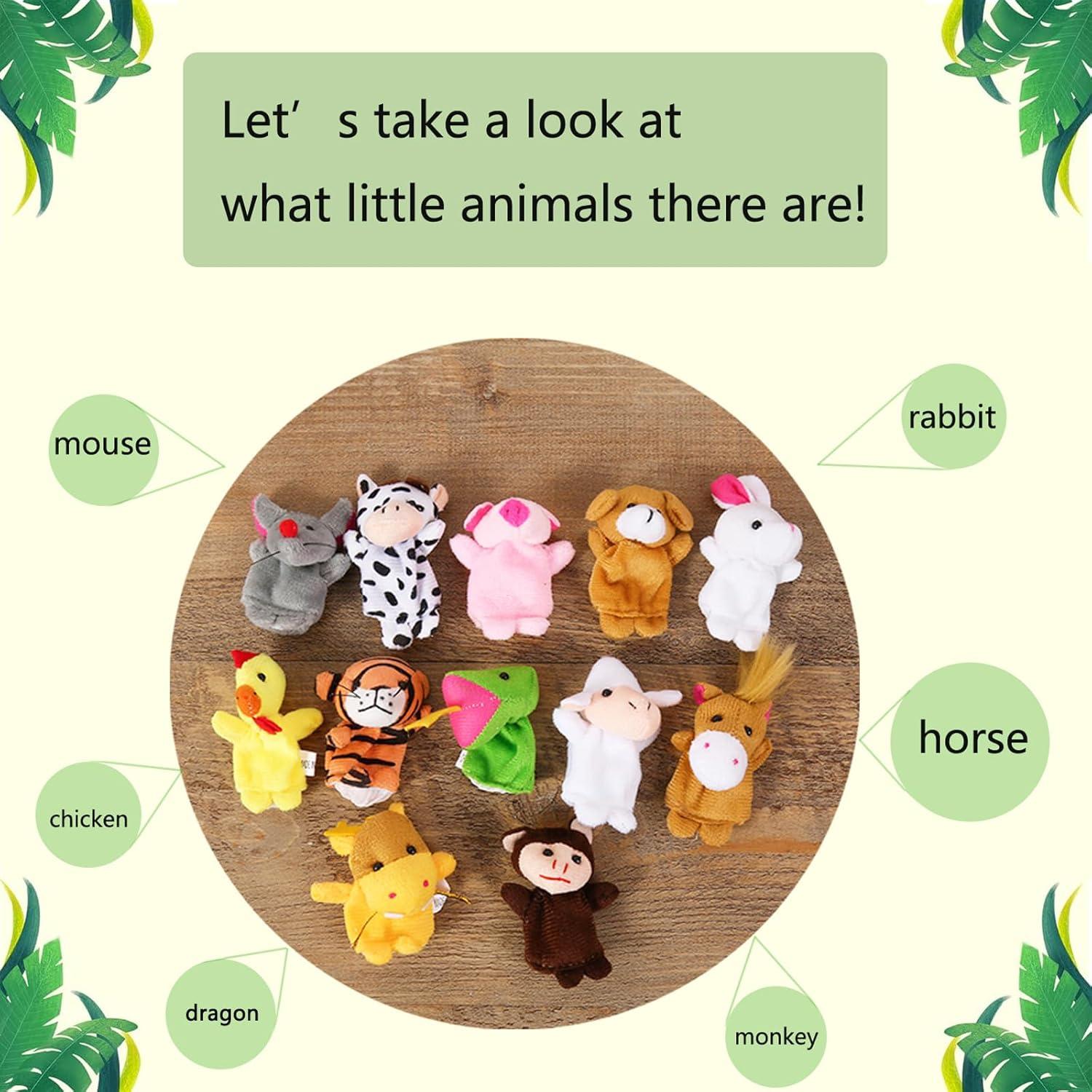 image:imageMarionnettes MainMini PelucheMarionnettes DoigtsEnsemble de Jouets en Peluche Doigts pour Enfants Jouets de Doigt Mignons Cadeaux danniversaire et de fte de Nol12 pices