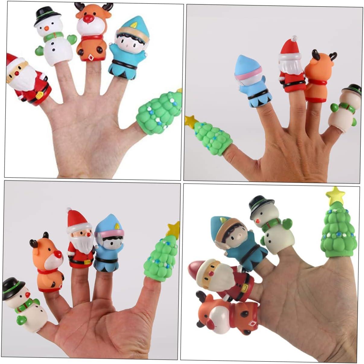 image:imageUPKOCH 5pices Marionnettes Doigts Garon Fille Jouets Didactiques Nol Interaction Jouet Doigt Souple ducatif pour Garons Filles