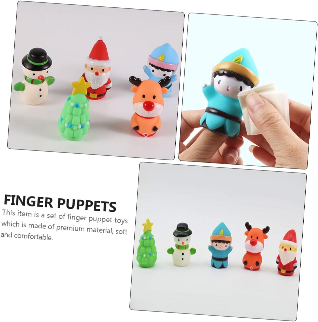 image:imageUPKOCH 5pices Marionnettes Doigts Garon Fille Jouets Didactiques Nol Interaction Jouet Doigt Souple ducatif pour Garons Filles