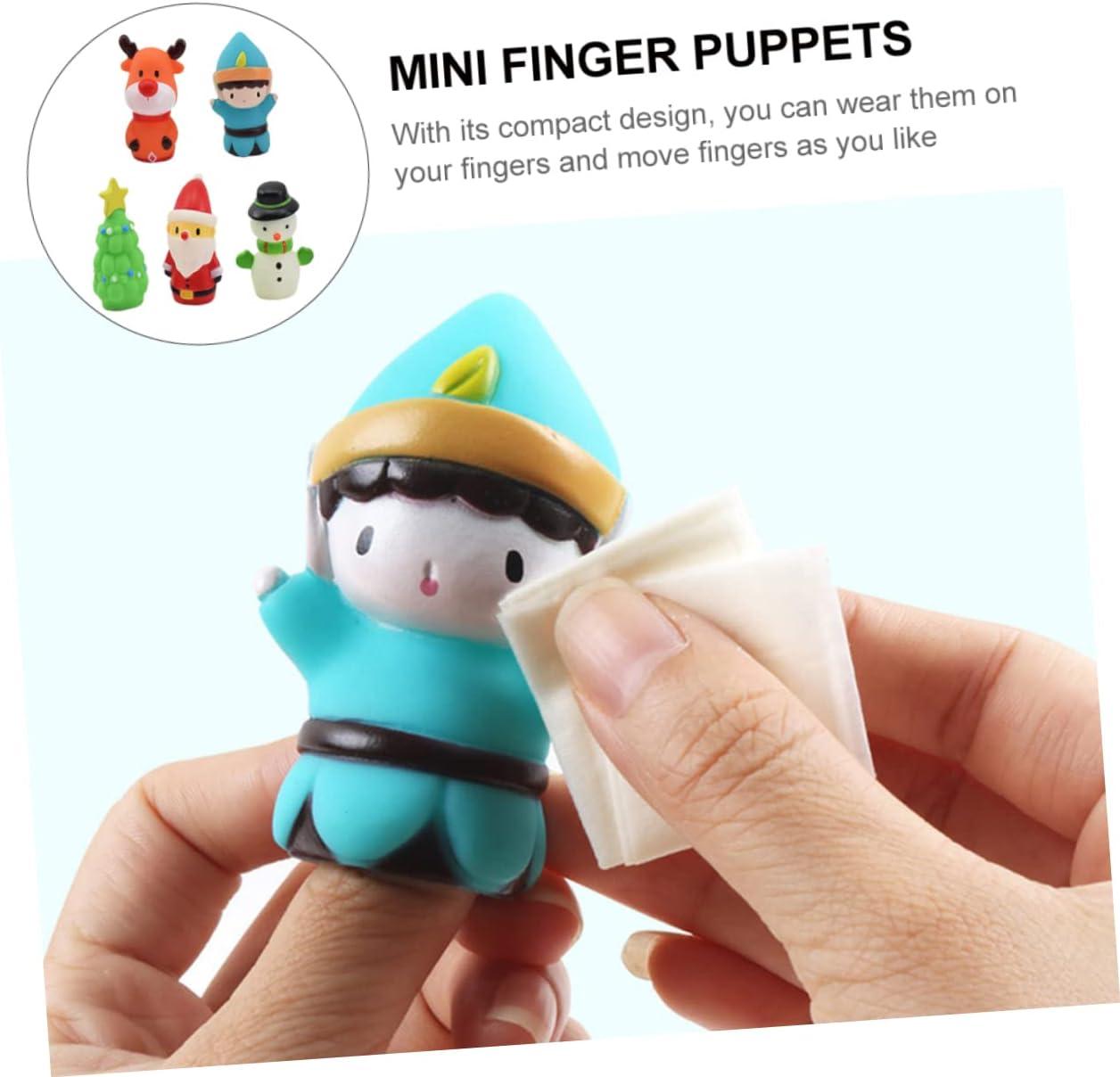 image:imageUPKOCH 5pices Marionnettes Doigts Garon Fille Jouets Didactiques Nol Interaction Jouet Doigt Souple ducatif pour Garons Filles