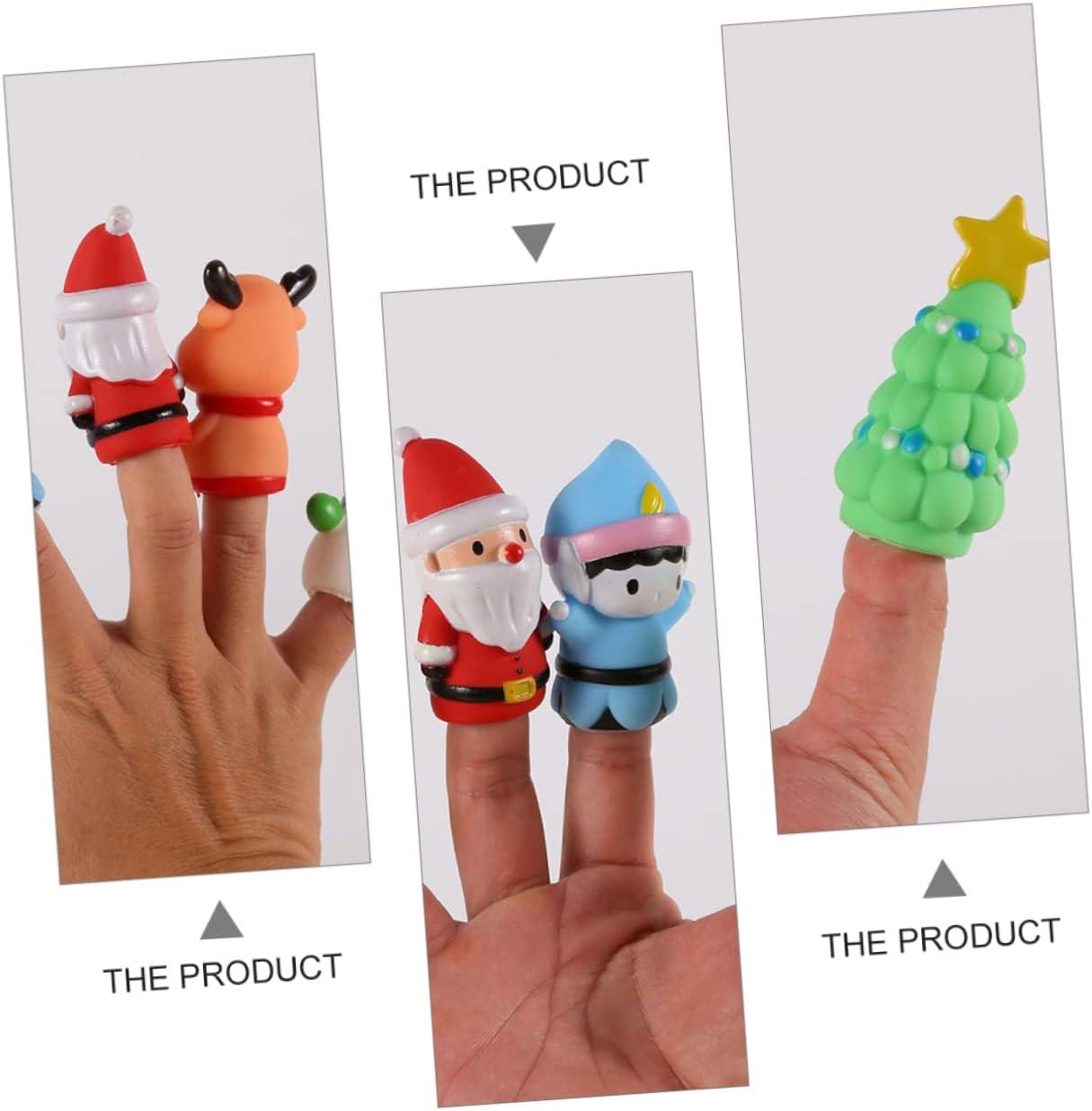 image:imageUPKOCH 5pices Marionnettes Doigts Garon Fille Jouets Didactiques Nol Interaction Jouet Doigt Souple ducatif pour Garons Filles