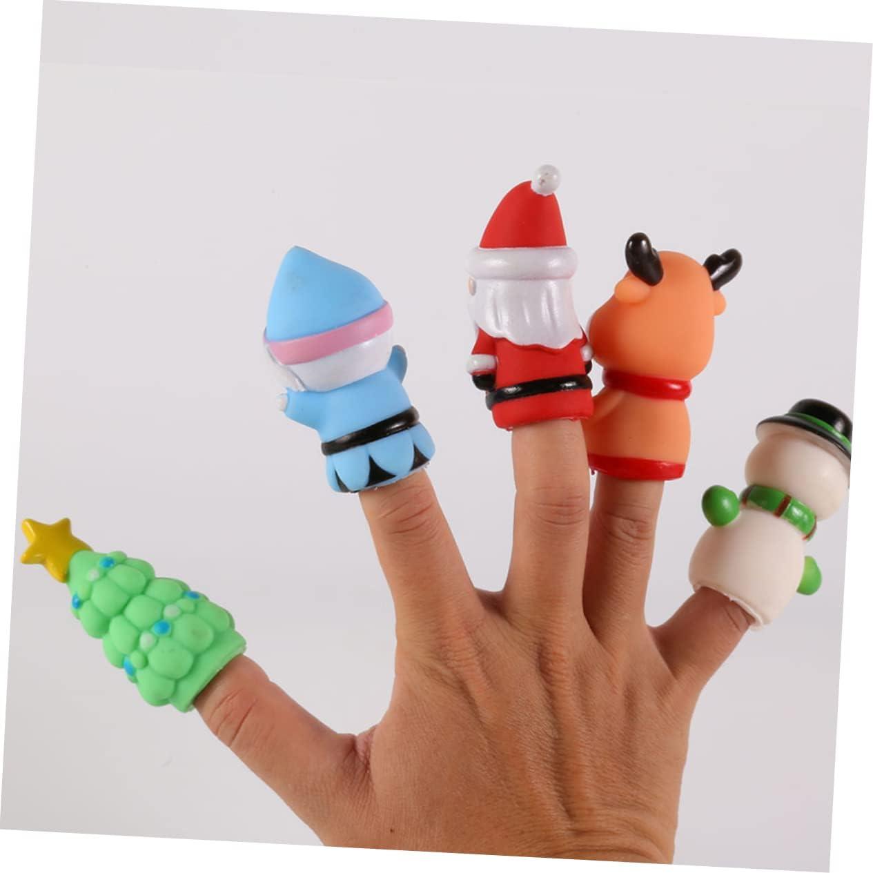 image:imageUPKOCH 5pices Marionnettes Doigts Garon Fille Jouets Didactiques Nol Interaction Jouet Doigt Souple ducatif pour Garons Filles