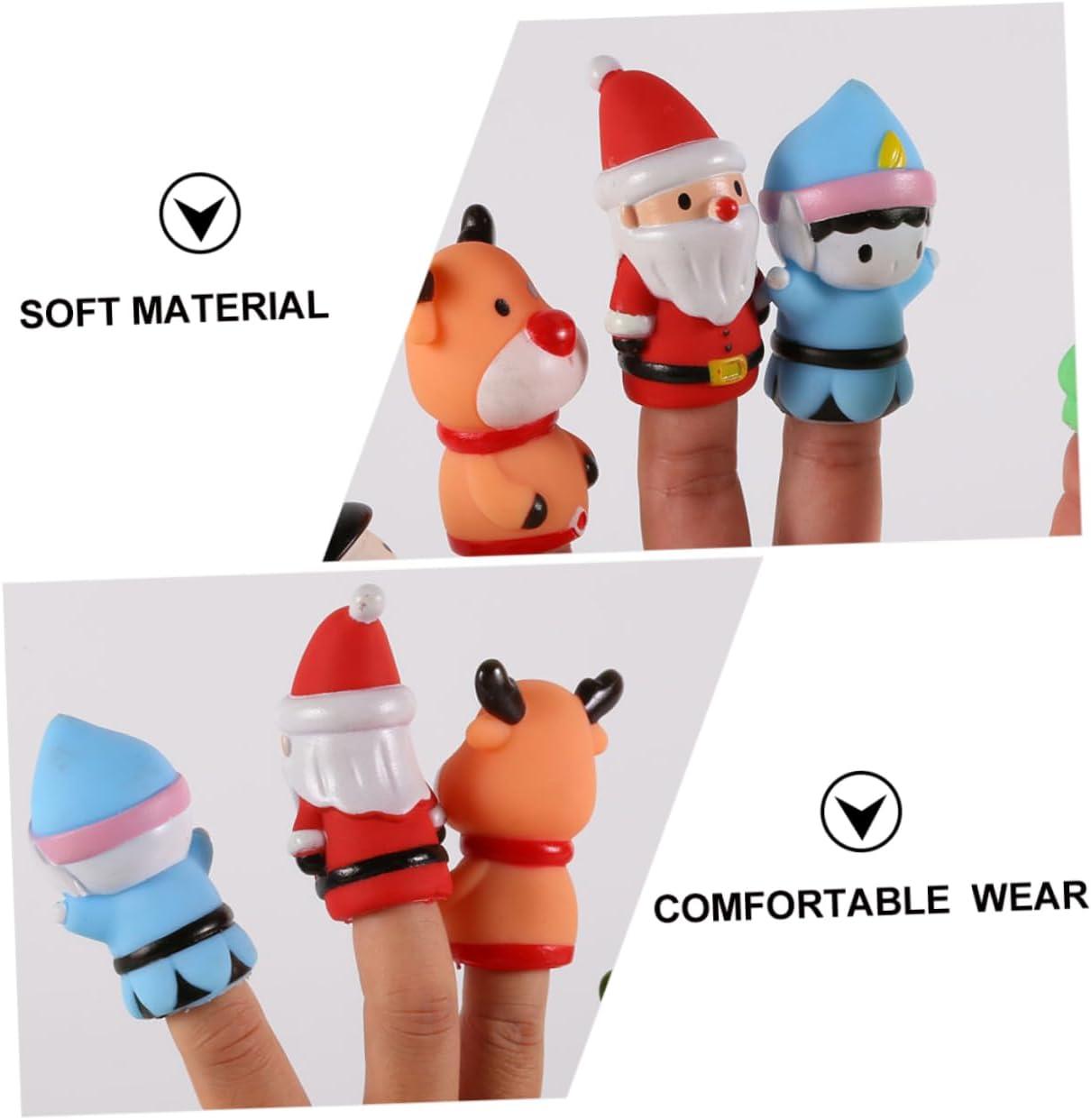 image:imageUPKOCH 5pices Marionnettes Doigts Garon Fille Jouets Didactiques Nol Interaction Jouet Doigt Souple ducatif pour Garons Filles