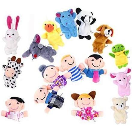 image:imageLot de 16 marionnettes  Doigts en Peluche Douce Jouets ducatifs pour Enfants