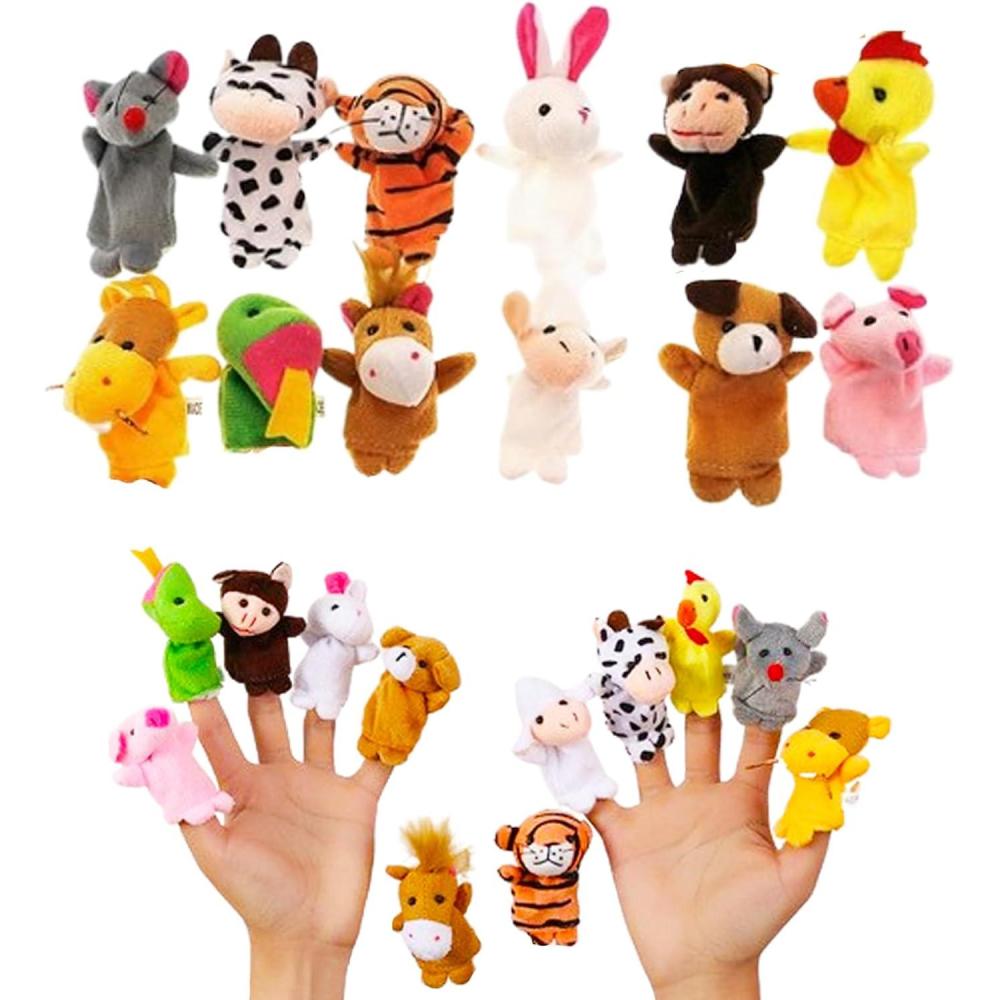 image:imageMarionnettes MainMini PelucheMarionnettes DoigtsEnsemble de Jouets en Peluche Doigts pour Enfants Jouets de Doigt Mignons Cadeaux danniversaire et de fte de Nol12 pices
