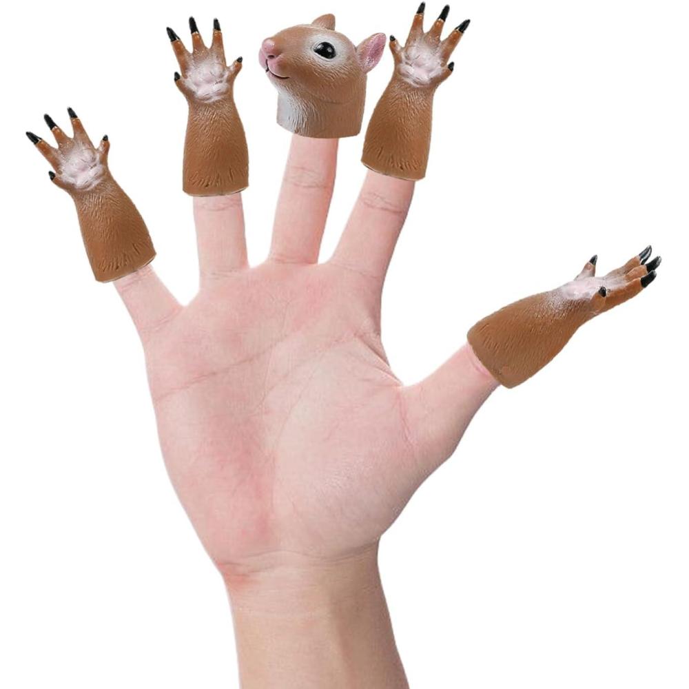 image:imageMarionnettes doigts cureuil marionnettes doigts danimaux mini jouets fantaisie accessoires mignons jouets pour enfants
