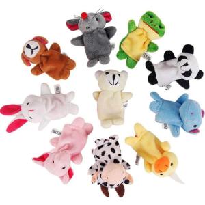 10 Pièces Marionnettes à Doigt Marionnettes à Main Mini Figurines en Peluche pour Garçons Filles Cadeaux de Fête Montre Les Écoles de Récréation