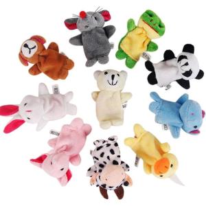 10 pièces marionnettes à doigts Marionnettes à Doigts Petit Cadeau d&rsquo;anniversaire d&rsquo;enfant Ensemble de Jouets en Peluche pour garçons et Filles Cadeaux pour Noël, Pâques et fête d&rsquo;enfants