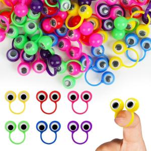 50PCS Marionnettes à Doigt Oeil Doigt marionnette, Multicolore Bagues Marionnettes, Jouet éducatif Doigt pour Enfants Goodie Sac Pâques Party Favors La Fête et Cadeau d&rsquo;anniversaire(Petit)(Petit 50pcs)