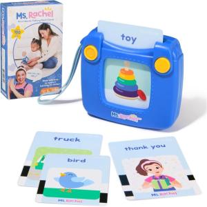 Ms. Rachel Official First Words Talking Flash Cards with Electronic Reader, 100 Words, Educational Toys & Toddler Toys for Girls & Boys Ages 1-2+(Talking Flash Cards)