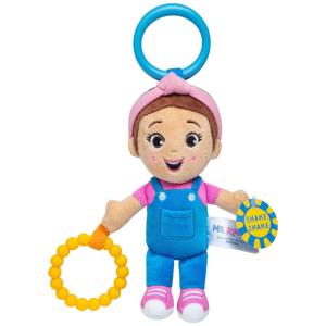 Ms. Rachel Official Sensory Take-Along Toy, Baby Swing & Baby Stroller Teething Toys with Rattle & Clip, Toddler Toys for Girls & Boys for Ages 0-1+(Ms Rachel Take Along Toy)
