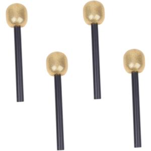 Abaodam 4 pièces Microphone Simulé Doré Accessoires Plastiques Légers pour Garçon Fille Jouets de Karaoké et Jeu Imitation pour Performances et Jeux Expression
