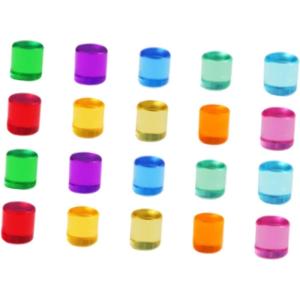 20 Pièces Blocs Empilables Cubes Acryliques Transparents Éducatifs Jouet Sensoriel Matériau Robuste Adapté Développement Préscolaire Cadeau Enfant Mai, Cylindre(Cylindre)
