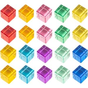 20 Pièces Blocs Empilables Cubes Acryliques Transparents Éducatifs Jouet Sensoriel Matériau Robuste Adapté Développement Préscolaire Cadeau Enfant Mai, Cylindre(Cube)