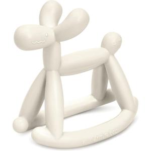 Anneau de dentition Jellydog en silicone de qualité alimentaire pour stimuler et masser les gencives douloureuses, convient aux bébés à partir de 3 mois(Blanc)