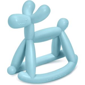 Anneau de dentition Jellydog en silicone de qualité alimentaire pour stimuler et masser les gencives douloureuses, convient aux bébés à partir de 3 mois(Bleu)