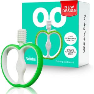 Anneau Dentition Bebe par Love Noobs, 4+ Mois, Sans BPA, Tetine Grignoteuse en Silicone, Brosse a Dents en Silicone, Jouet Dentition Bébé, Vert(Vert)