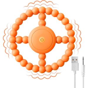Anneau de Dentition Vibrant Sensoriel, Jouet à Mâcher Vibrant pour Bébés 0-24 Mois, Facile à Saisir, Apaisant pour Gencives Sensibles (violet)(Orange)