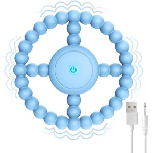Anneau de Dentition Vibrant Sensoriel, Jouet à Mâcher Vibrant pour Bébés 0-24 Mois, Facile à Saisir, Apaisant pour Gencives Sensibles (violet)(bleu)