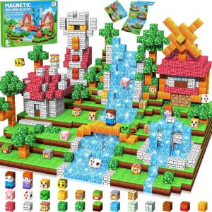 216 Pièces Construction Magnetique Enfant, Cube Magnétique, Bloc de Construction MagnéTique, Jouet Sensoriel Montessori à Empiler, Jouet Cadeau Enfants 3 4 5 6 7 8 9 10 Ans Halloween Noël(216pcs)