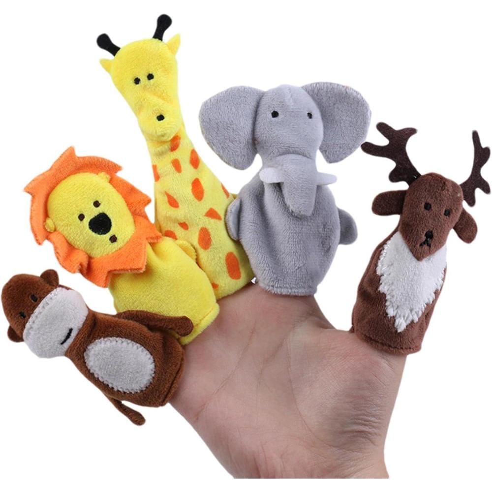 image:imageMarionnettes  Doigts  Marionnettes  Doigts de Chat 5PCS  Marionnettes  Doigts en Peluche de Style Animal Mignon pour Spectacles rcrations colesBaby Type A Pack Of 5