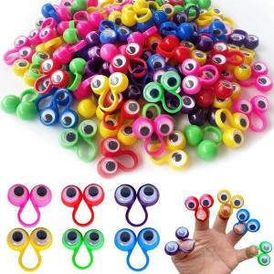 100 Pièces Marionnettes à Doigts Oeil Doigt Marionnette, Bagues Googly Eye Doigt Marionnettes à Main, Plastique Yeux Doigts, Convient aux Représentations sur Scène, et aux Contes（Couleur）