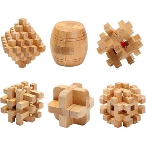 9 Pièces 3D Puzzle Casse Tête en Bois, Jeu Casse Tête, Jouets d&rsquo;intelligence éducative, IQ Test Disentanglement Puzzles,Jouets pour des Enfants et des Adolescents#C(6 Styles-d)