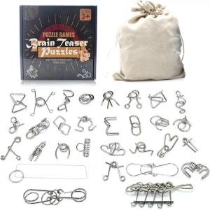 Casse-tête en Métal Set 8 Pièces – Jouet de Puzzle en Métal – Jouets d&rsquo;intelligence éducative – Jouets pour des Enfants et des Adolescents #3(30pcs-a)