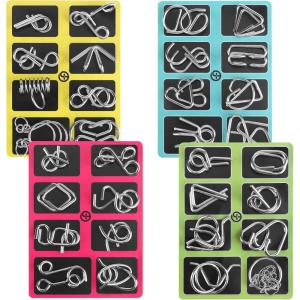 32 Pièces Casse Tete Metallique, Casse-Tête Métal, Métal IQ Jigsaw Puzzle Jouet pour Enfants Et Adultes pour Anniversaires, Cadeau de Noël