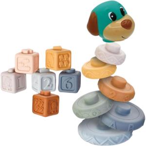 Blocs de construction de rock, jeu de blocs d’empilement, Pierres d’empilement colorées en forme d&rsquo;animal, Jeu de plateau d&rsquo;apprentissage pédagogique multifonctionnel, bâtiment de table pour les sorti(D)
